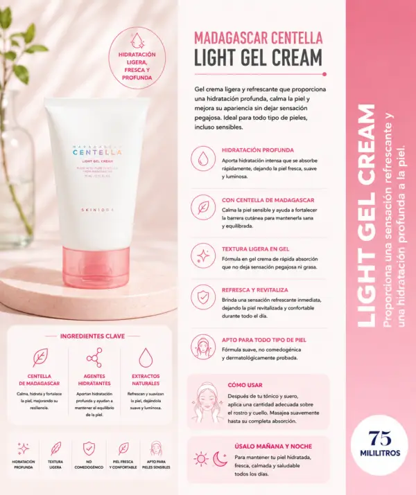 madagascar centella poremizing light gel cream 75ml skin1004