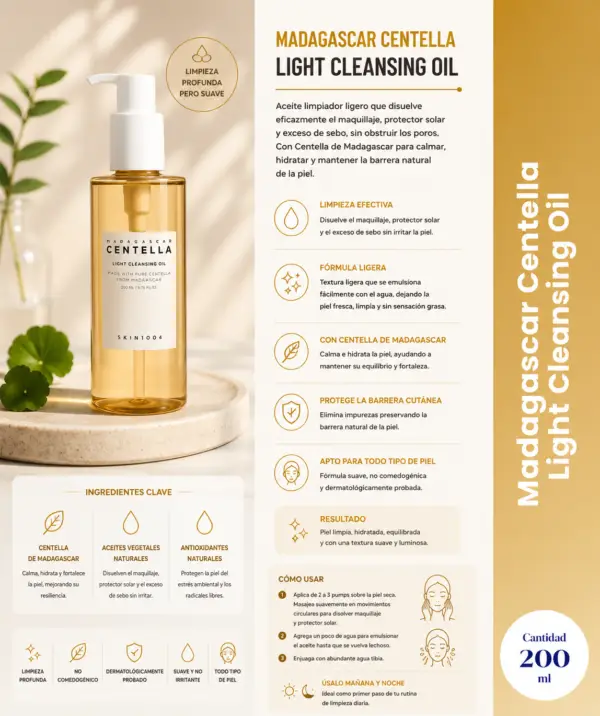 madagascar centella light cleansing oil 200ml skin1004