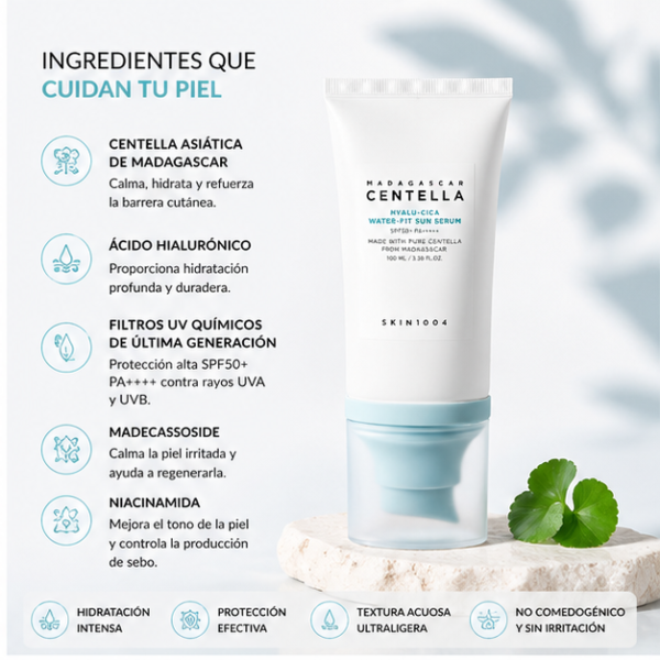 madagascar centella hyalu cica water fit sun serum 100 ml
